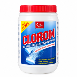 CLOROM 200 tablete – Dezinfectant clorigen profesional, tablete efervescente